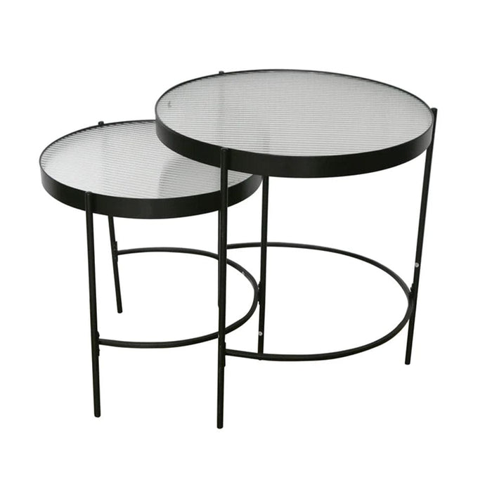 elevenpast Tables Elias Glass and Metal Nesting Table Black 1200340 6009552943104