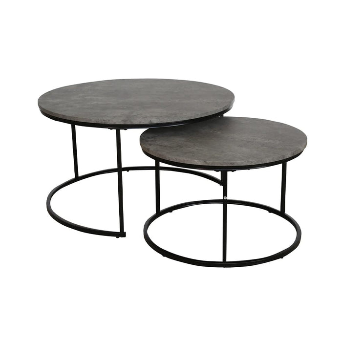 elevenpast Coffee Table Diana Metal and Wood Nesting Tables Grey 1200350 6009552946228