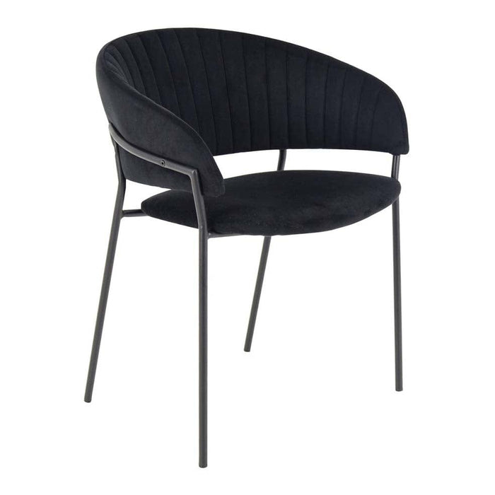 elevenpast Black JESSIE VELVET CHAIR 1391589