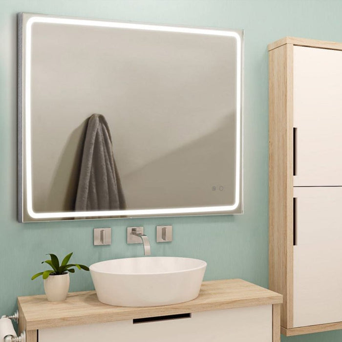 elevenpast Bathroom Mirror 80cm x 60cm Mia Defogger LED Bathroom Mirror | 6 Sizes 29525CI1508