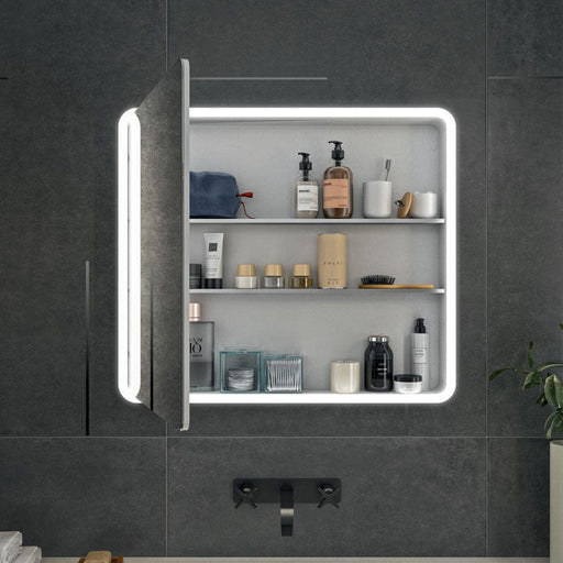 elevenpast Bathroom Mirror 70cm x 60cm Mia One Door LED Bathroom Mirror | 2 Sizes 30335CI1508