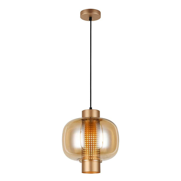 elevenpast Lighting Fixtures Chicago Glass Pendant Light in Satin Gold or Black