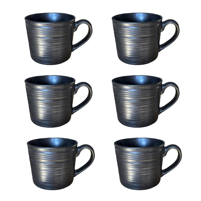 elevenpast Ceramic Speckled Mug Set Of Six Black | White | Grey