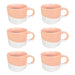 elevenpast Ceramic Split Colour Mug Set Of 6 Green | Blue | Pink | Coral