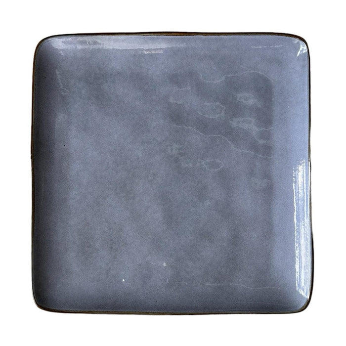 elevenpast Ceramic Square Speckled Plate Blue Grey Set Of 6 | Side or Dinner