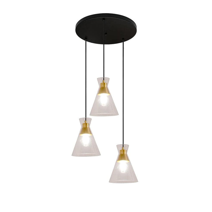 elevenpast Pendant Lights Cleopatra Trio Glass Pendant Light Brass 3E-KLCH-800/3P