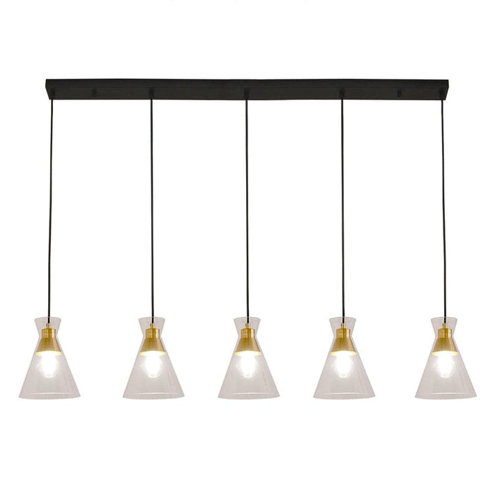 elevenpast Pendant Lights Cleopatra 5 Glass Pendant Light Brass 3E-KLCH-800/5B