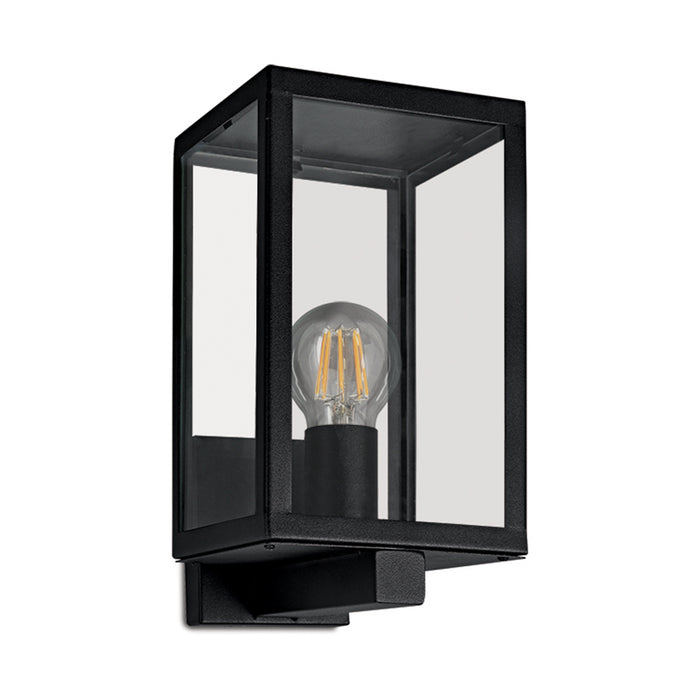 Rubik Stainless Steel and Glass Outdoor Wall Light Black