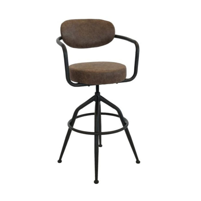 elevenpast Brown Beatri Bar Stool - Metal and PU 597/BRN