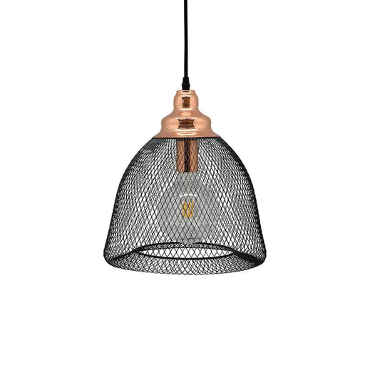 elevenpast Ceiling Light Fixtures Imperial Mesh Pendant Light Black and Copper 8620.2.3042