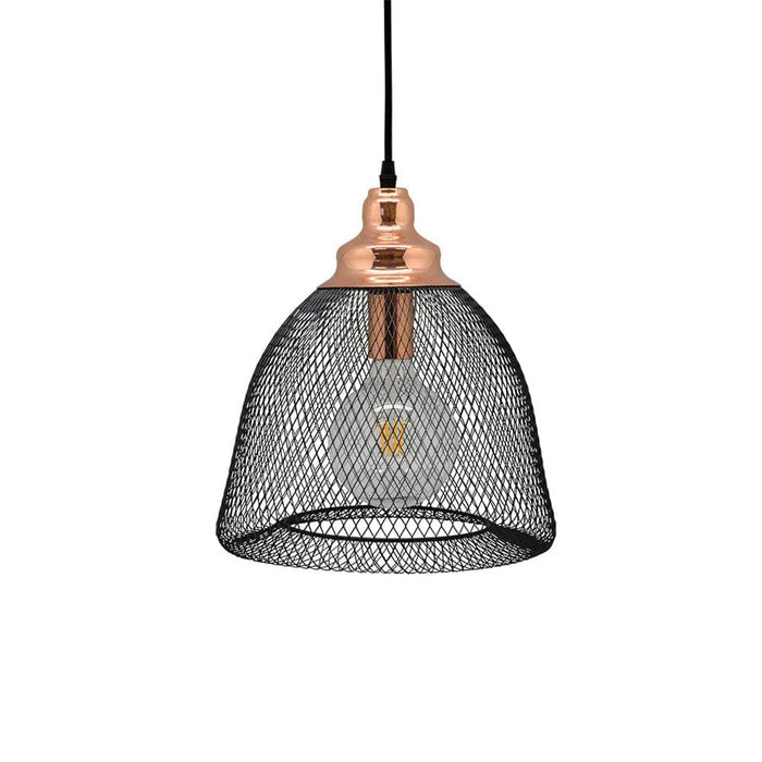 elevenpast Ceiling Light Fixtures Imperial Mesh Pendant Light Black and Copper 8620.2.3042