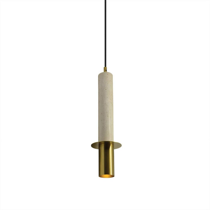 elevenpast Travertino & Gold Ibiza Pendant Light - Metal & Marble 8699.3