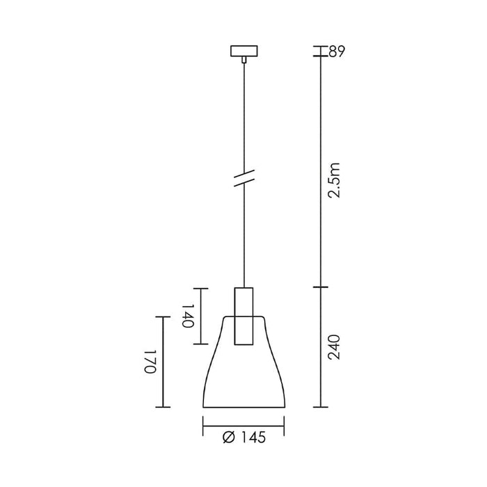 Spazio Pendant Seville Smokey Glass Pendant Light 8723