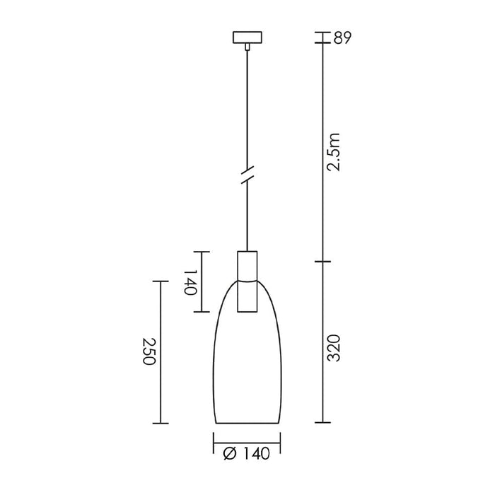 Spazio Pendant Malaga Smokey Glass Pendant Light 8724