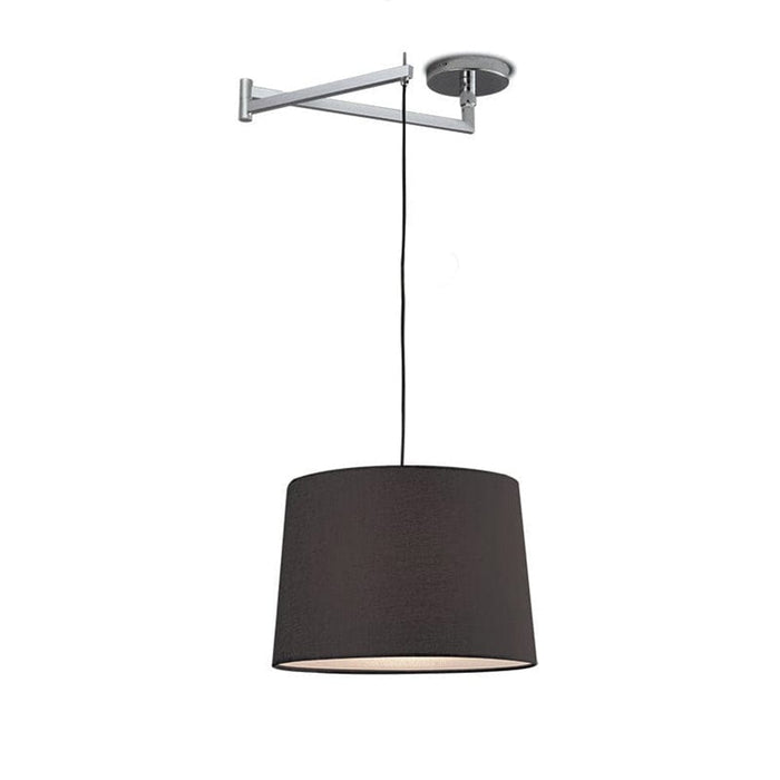 elevenpast Black Swing Pendant Light - Metal & Fabric 8796.30