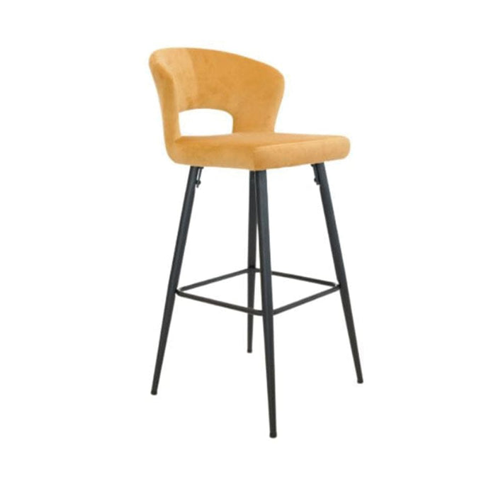 elevenpast Mustard Bella Bar Stool - Metal and Velvet 91-602-30MUS