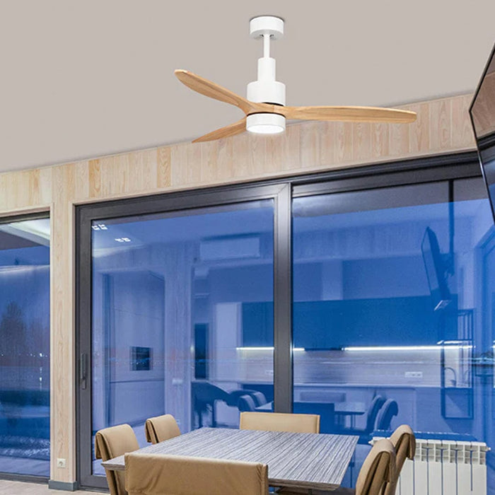 Spazio Ceiling Fans Fan-Atic Metal and Wood Ceiling Fan with LED Light