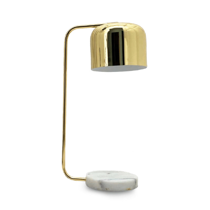 Mueller Metal and Marble Table Lamp Gold and White