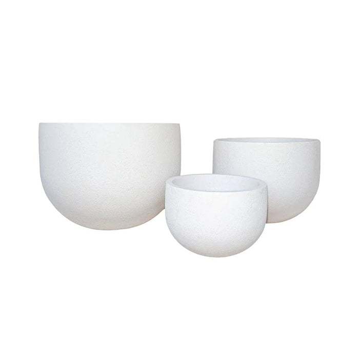 elevenpast Pots & Planters Rustic Round Japi Planter White