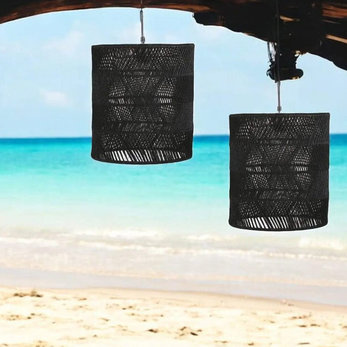 elevenpast Pendant Lights Raw Urban Jute Pendant Light Black