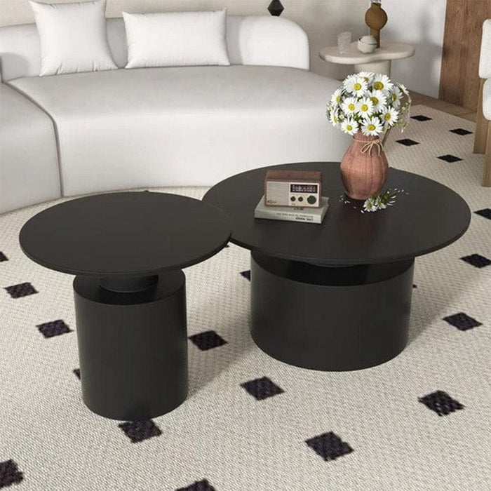 elevenpast Coffee Tables Totem Nested Wood Coffee and Side Tables Black