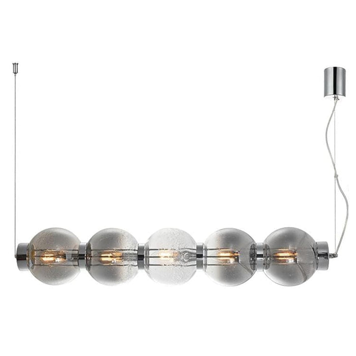 elevenpast Smokey Glass with Chrome Pearl Glass Pendant Horizontal A-KLCH-9224-5/SM