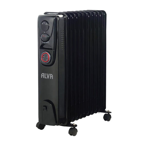 ALVA Heater ALVA 11 Fins 2500W Oil Filled Heater Timer Function Black AOH202-11 6003339008468