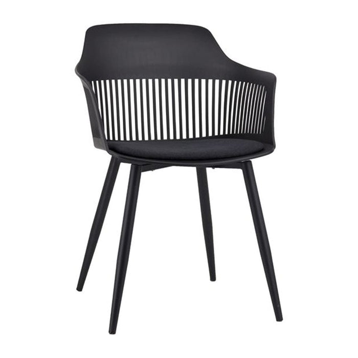 elevenpast Chairs Black Lyric Fabric Tub Chair - Black Metal Legs ART005BLKBLACK