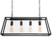 elevenpast Bastian 4 Light Pendant Rectangular Black and Clear Glass CA-KLCH-1105/4 633710852739