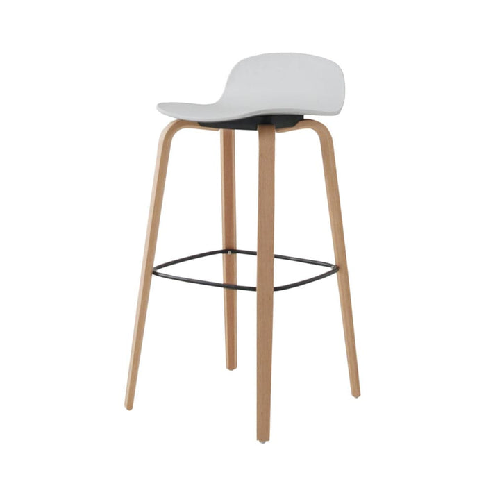 elevenpast White / Kitchen Stool Maison Kitchen or Bar Stool - Polypropylene & Wood CAA3737WHITE