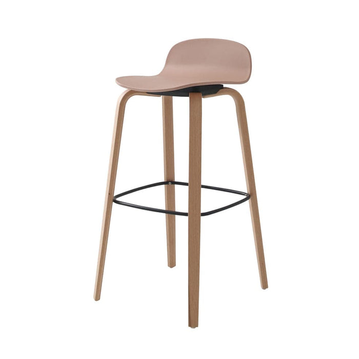 elevenpast Pink / Kitchen Stool Maison Kitchen or Bar Stool - Polypropylene & Wood CAAT3737PINK