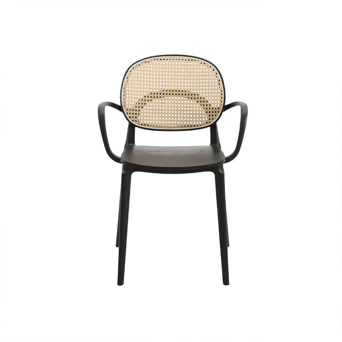 elevenpast Chairs Rush Polypropylene and Rattan Dining Arm Chair CADCS182BCANE