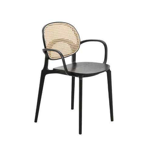 elevenpast Chairs Rush Polypropylene and Rattan Dining Arm Chair CADCS182BCANE