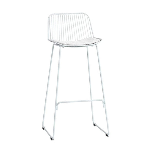 elevenpast kitchen stool White Nova Kitchen Stool - Metal Frame with seat Cushion CAMC176HWHTWHT