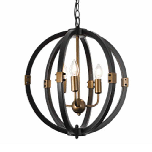 elevenpast Kent Pendant Light Metal and Gold CH081/3 BK/GD 6007226068863