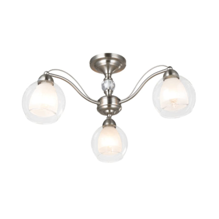 elevenpast Ceiling Light Alexandra Metal and Glass Trio Ceiling Light CH252/3 SATIN 6007226070934