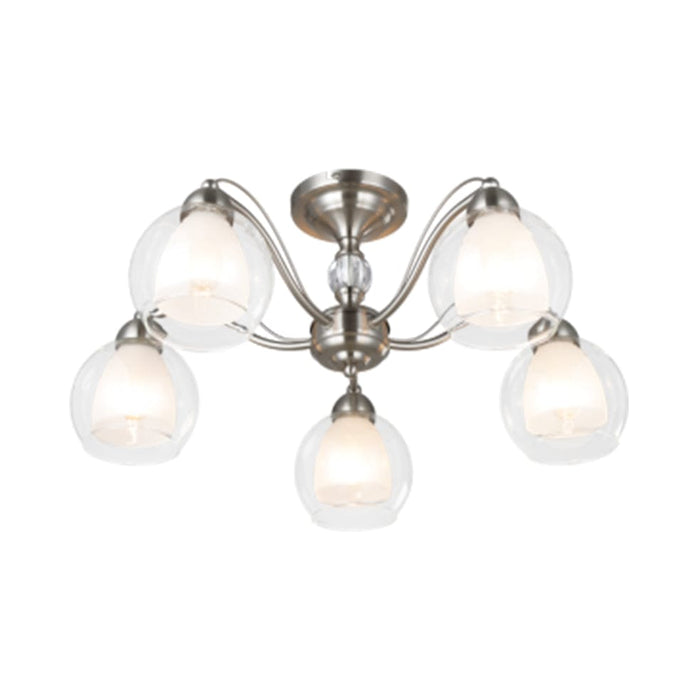 elevenpast Ceiling Light Alexandra Metal and Glass Ceiling Light CH252/5 SATIN 6007226070941