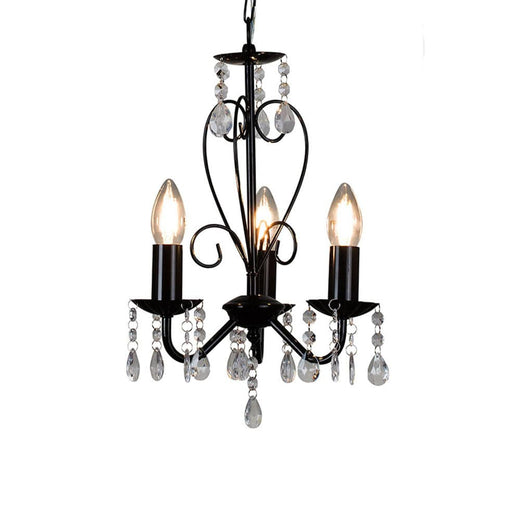 elevenpast Chandeliers Black Cleo Metal and Crystal Chandelier Light Black | Chrome | White CH266BK 6007328389422