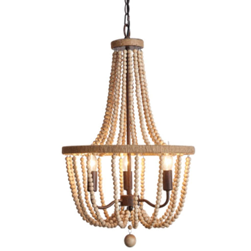 elevenpast Chandeliers Wood Bead Chandelier Light CH894/3 BEAD 6007226076875