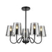 elevenpast Chandelier Mariana Metal and Glass Chandelier Light Black CH899/5 MATT BK 6007226086287