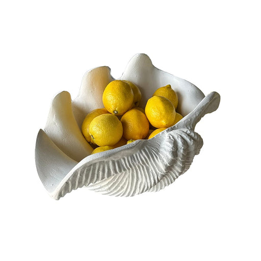 elevenpast Artwork Clam Shell Ornamental Resin Bowl White CLAMWH