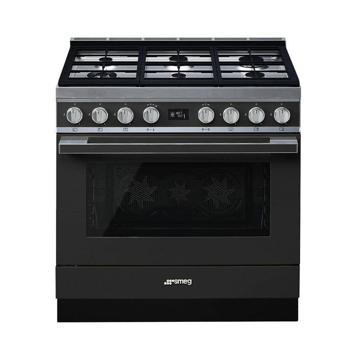 elevenpast stove Anthracite Smeg Portofino Aesthetic Cooker with Gas Hob CPF9GPAN 8017709229429