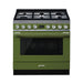 elevenpast stove Green Smeg Portofino Aesthetic Cooker with Gas Hob CPF9GPOG 8017709229368