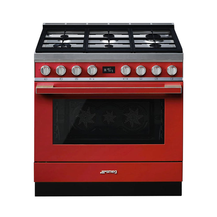 elevenpast stove Red Smeg Portofino Aesthetic Cooker with Gas Hob CPF9GPR 8017709229382