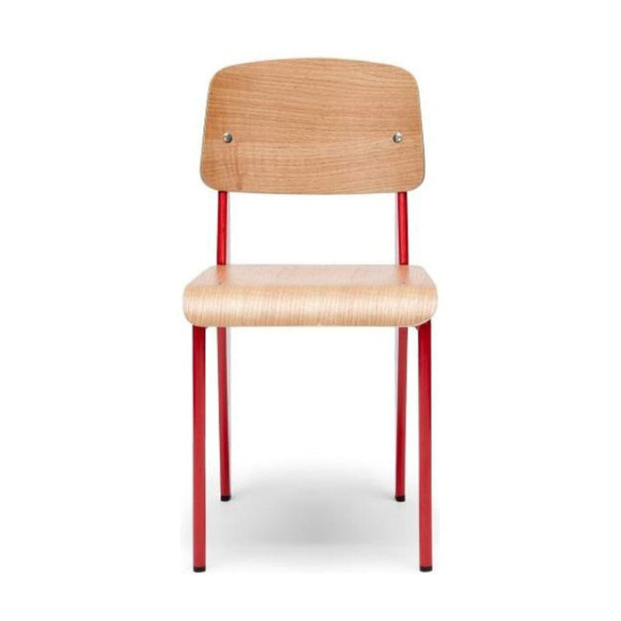 elevenpast Chairs Red Replica Jean Prouve Chair | Four Colour Options CS595DCREDNAT