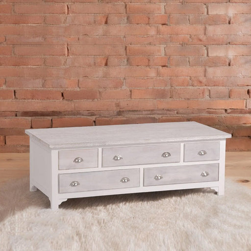 elevenpast Tables Wooden Coffee Table with Drawers White DA347WW