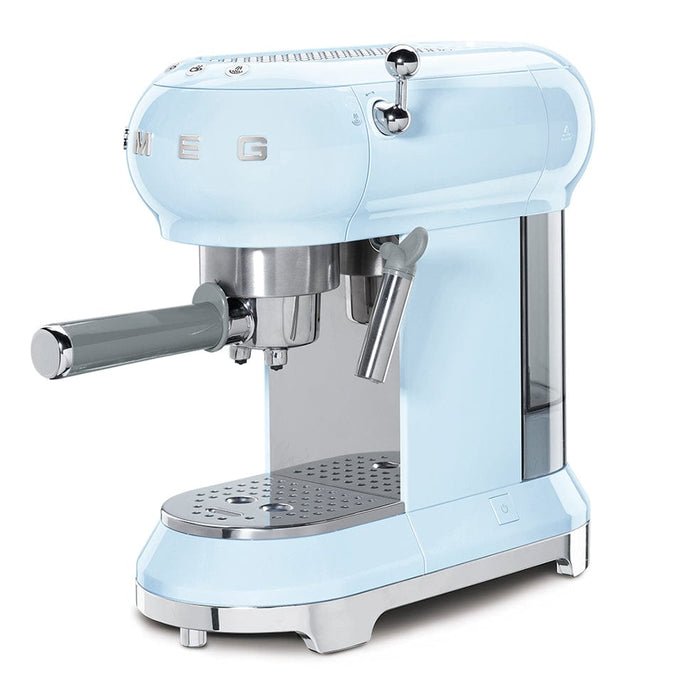 SMEG Coffee Makers & Espresso Machines Smeg 50's Style Espresso Manual Coffee Machine Slim | Pastel Blue ECF01PBSA 8017709230005