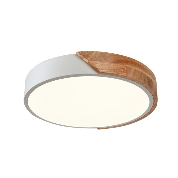 elevenpast Ceiling Light Medium Elenore LED Metal and Wood Ceiling Light White ELR-0001-WW