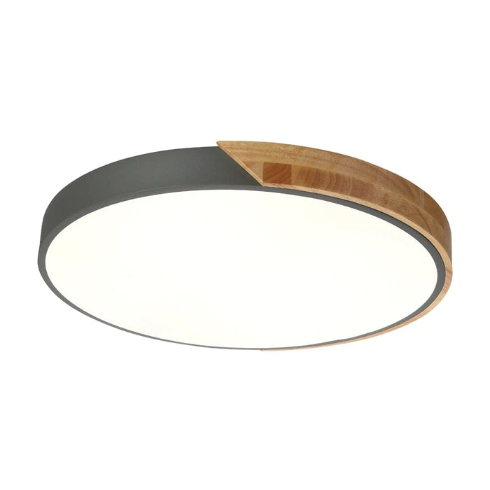 elevenpast Ceiling Light Large Elenore LED Metal and Wood Ceiling Light Grey ELR-0002-GW