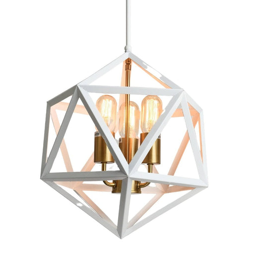 elevenpast Pendant Lights Sammy Wood and Metal Pendant Light White ELR-1007-WG